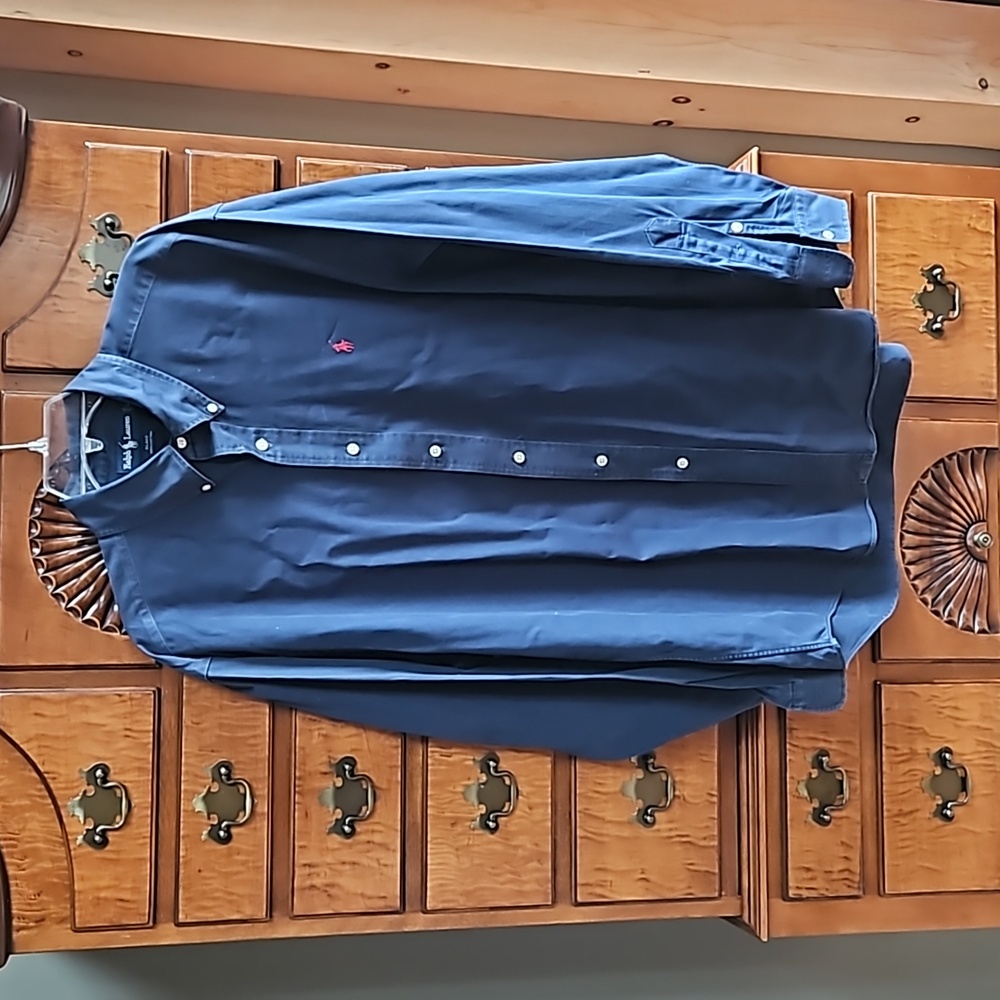 Ralph Lauren navy blue dress shirt, size L